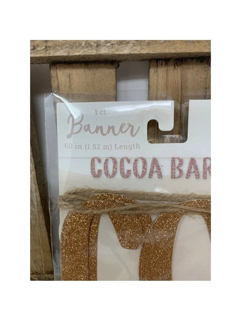 Cocoa Bar Banner 60 Inch Length Glitter Gold Party Decor Party Holiday Wedding